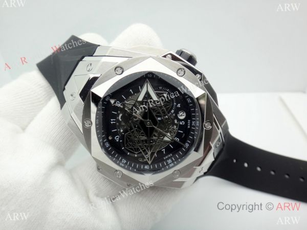 2019 Replica Hublot Big Bang Sang Bleu II Watches Stainless Steel Skeleton Dial 2019 Replica Hublot Big Bang Sang Bleu II Watches Stainless Steel Skeleton Dial