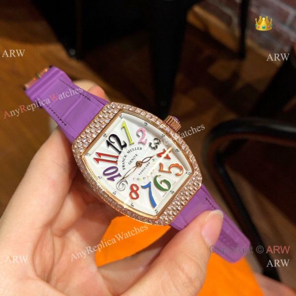 Replica Franck Muller Vanguard Women Watches Rose Gold Diamond Swiss Quartz Replica Franck Muller Vanguard Women Watches Rose Gold Diamond Swiss Quartz