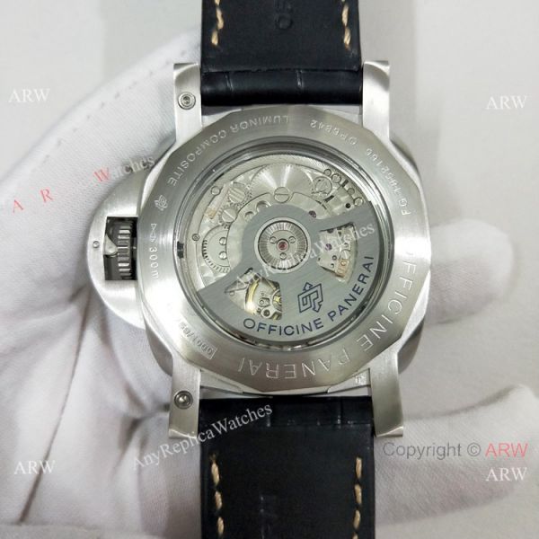 Officine Panerai Luminor GMT PAM320 Copy Watch SS Black Dial Officine Panerai Luminor GMT PAM320 Copy Watch SS Black Dial