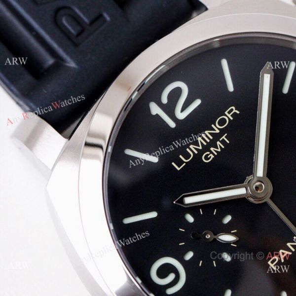 (VS) Super Clone Panerai Luminor 1950 GMT 44mm Watch Black Dial Rubber Strap (VS) Super Clone Panerai Luminor 1950 GMT 44mm Watch Black Dial Rubber Strap