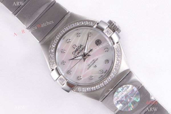 Swiss Copy Omega Constellation SS Mother of Pearl Dial Watch 27mm Ladies Swiss Copy Omega Constellation SS Mother of Pearl Dial Watch 27mm Ladies