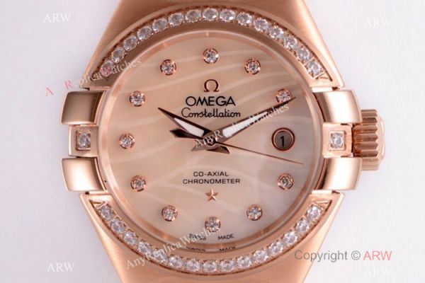 Swiss Copy Omega Constellation Rose Gold 27mm lady Watch 8521 Movement Swiss Copy Omega Constellation Rose Gold 27mm lady Watch 8521 Movement
