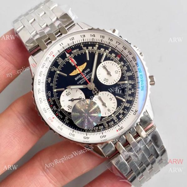JF Factory Breitling Navitimer 01 Chronograph Copy Watch Stainless Steel Black Dial JF Factory Breitling Navitimer 01 Chronograph Copy Watch Stainless Steel Black Dial