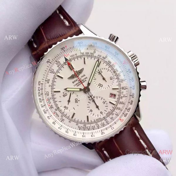 JF FACTORY Breitling Navitimer 01 Men Watch White Dial Brown Leather Strap JF FACTORY Breitling Navitimer 01 Men Watch White Dial Brown Leather Strap