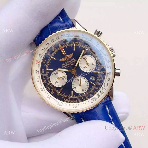JF Factory Breitling Navitimer 01 Men Watch Blue Dial Two Tone JF Factory Breitling Navitimer 01 Men Watch Blue Dial Two Tone