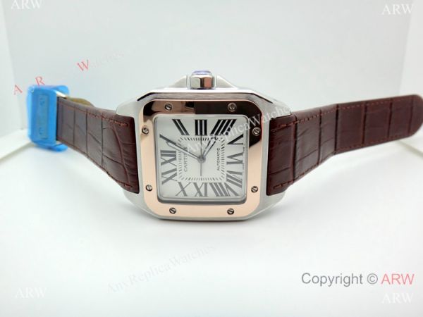Swiss Replica Cartier Santos de 2-Tone Rose Gold Automatic Watch Swiss Replica Cartier Santos de 2-Tone Rose Gold Automatic Watch