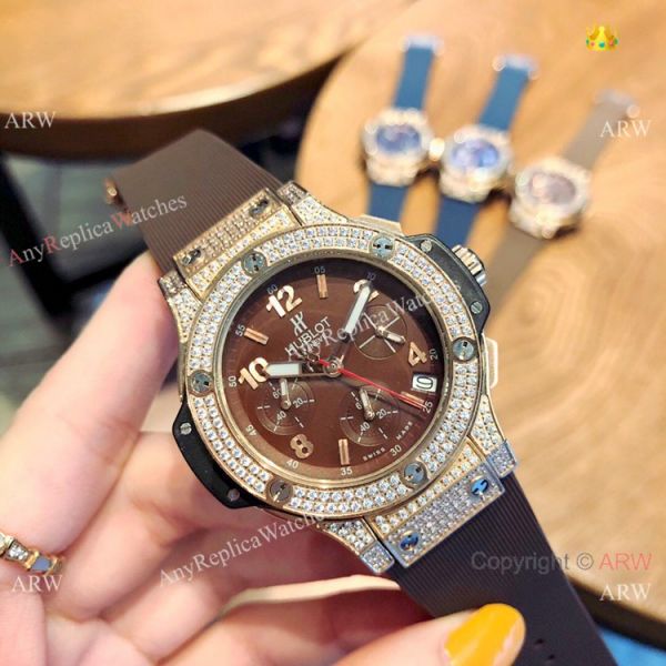 Copy Hublot Big Bang Rose Gold Diamond Blue Dial Watches Copy Hublot Big Bang Rose Gold Diamond Blue Dial Watches
