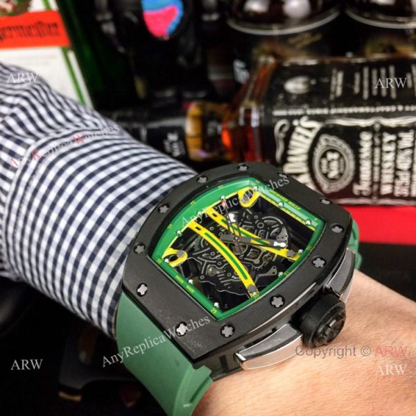 Wholesale Richard Mille Knock off RM 61-01 Yohan Blake Watch Green Rubber Band Wholesale Richard Mille Knock off RM 61-01 Yohan Blake Watch Green Rubber Band