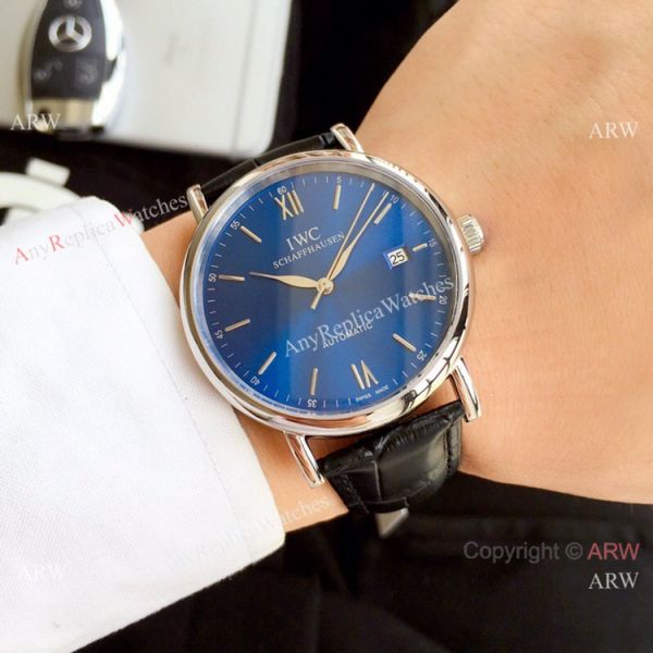 2019 Copy IWC Portofino 150th anniversary Watch Blue Dial Black Leather Band 2019 Copy IWC Portofino 150th anniversary Watch Blue Dial Black Leather Band