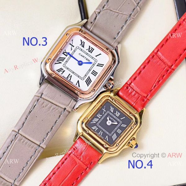 Copy Cartier Panthere Yellow Gold White Roman Dial Watch Quartz Copy Cartier Panthere Yellow Gold White Roman Dial Watch Quartz