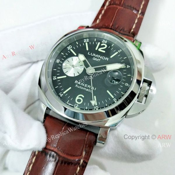 Fake Panerai Luminor GMT PAM00088 Watch Ss Brown Leather Band Fake Panerai Luminor GMT PAM00088 Watch Ss Brown Leather Band