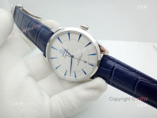 Low Price Omega Seamaster Automatic Watch Blue Leather Strap Low Price Omega Seamaster Automatic Watch Blue Leather Strap