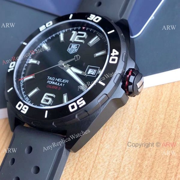 Swiss Tag Heuer Formula 1 Calibre 5 Men Watch Black Leather Strap Swiss Tag Heuer Formula 1 Calibre 5 Men Watch Black Leather Strap