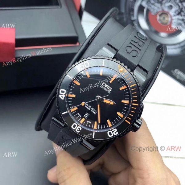 Swiss Fake Oris Aquis Automatic Watch Black Case Sapphire glass Swiss Fake Oris Aquis Automatic Watch Black Case Sapphire glass