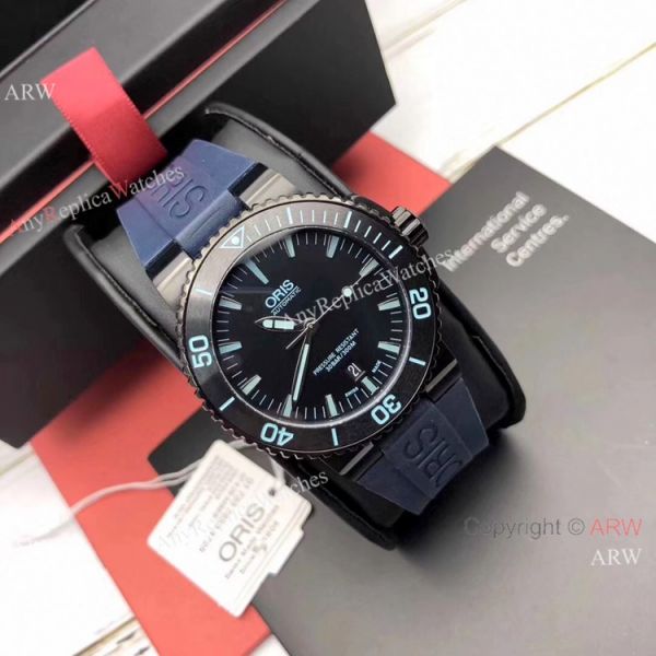 Highest Quality Fake Oris Aquis Swiss sw200 Watch Blue Rubber Strap Highest Quality Fake Oris Aquis Swiss sw200 Watch Blue Rubber Strap