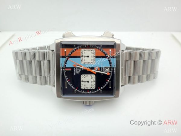 Tag Heuer Monaco Quartz Calibre 12 Replica Watch Stainless Steel Blue Red Dial Tag Heuer Monaco Quartz Calibre 12 Replica Watch Stainless Steel Blue Red Dial
