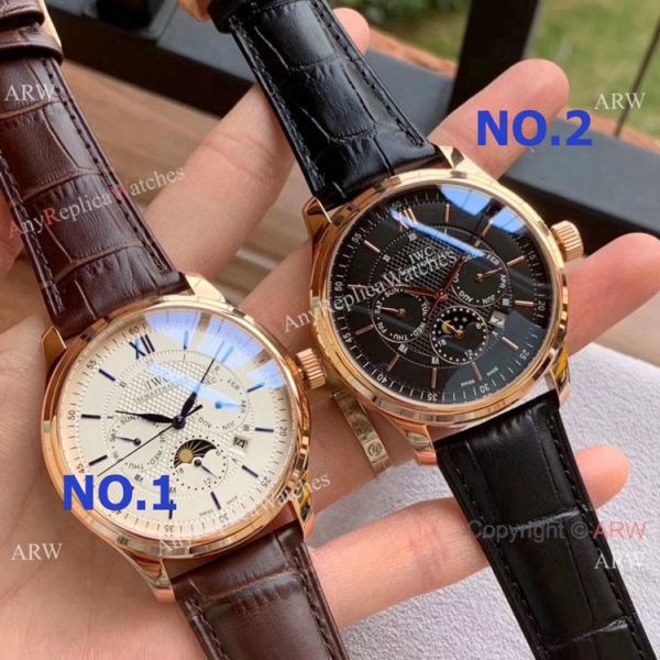 IWC Portugieser Annual Calendar Watches White Dial Black Leather Strap IWC Portugieser Annual Calendar Watches White Dial Black Leather Strap