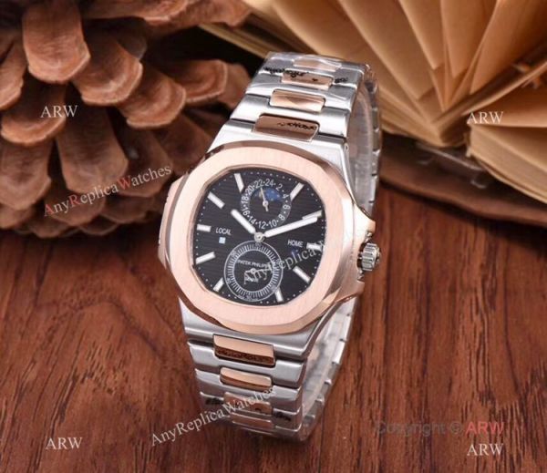 New Patek Philippe Nautilus Moon Phase Watch Stainless Steel Black Dial New Patek Philippe Nautilus Moon Phase Watch Stainless Steel Black Dial