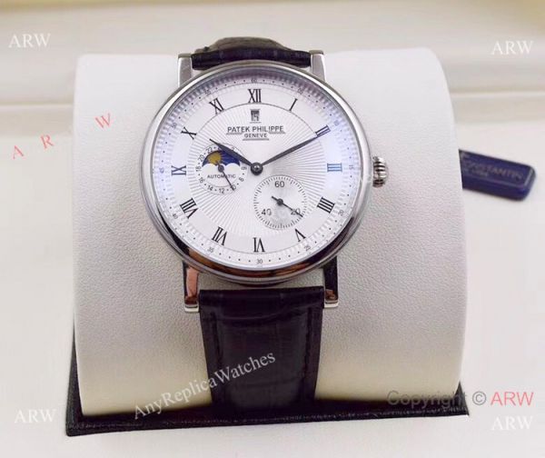 2019 Replica Patek Philippe Moon Phase SS Black Dial Watch 2019 Replica Patek Philippe Moon Phase SS Black Dial Watch