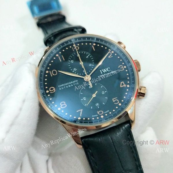 IWC Portuguese Black Face Rose Gold Chronograph Watch High Quality Replica Watches China IWC Portuguese Black Face Rose Gold Chronograph Watch High Quality Replica Watches China
