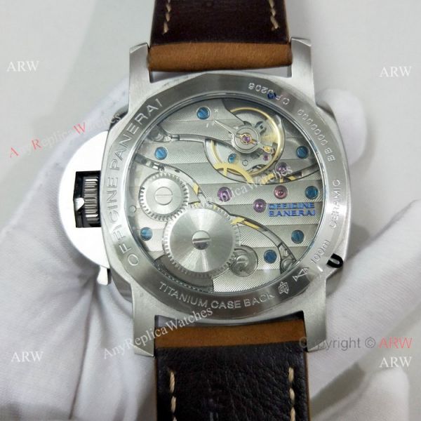 Copy Panerai Luminor PAM00127 Watch Black Dial Brown Leather Band Copy Panerai Luminor PAM00127 Watch Black Dial Brown Leather Band