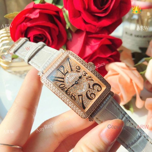 New Copy Franck Muller Long Island Rose Gold Iced Out Watch 26mm New Copy Franck Muller Long Island Rose Gold Iced Out Watch 26mm
