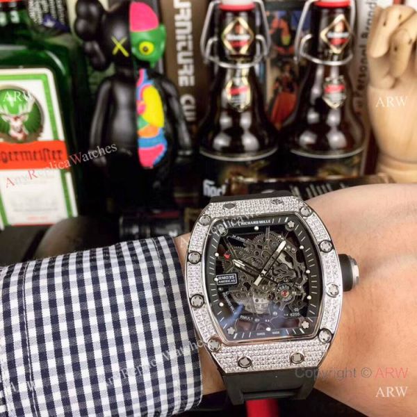 Swiss Replica Richard Mille RM035 Americas Diamond Red Rubber Watch Swiss Replica Richard Mille RM035 Americas Diamond Red Rubber Watch