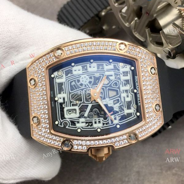 Super Clone Richard Mille AAA RM 67-01 Extra Flat Rose Gold Diamond Watch Super Clone Richard Mille AAA RM 67-01 Extra Flat Rose Gold Diamond Watch
