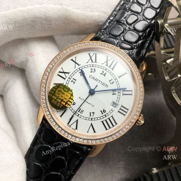 (GB Factory)Swiss Copy Cartier Ronde Solo De Watch Rose Gold Diamond (GB Factory)Swiss Copy Cartier Ronde Solo De Watch Rose Gold Diamond