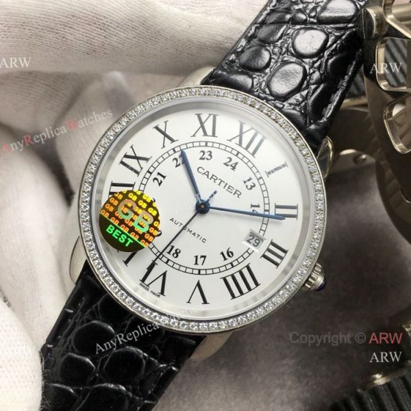 (GB) Swiss Grade Copy Cartier Ronde Solo Men Watch SS Diamond (GB) Swiss Grade Copy Cartier Ronde Solo Men Watch SS Diamond