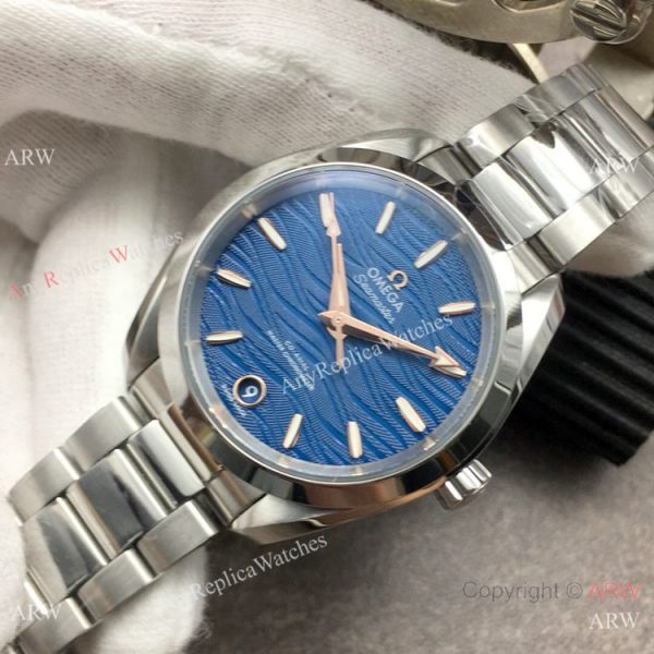 VS Factory Replica Omega Aqua Terra 150m Swiss 8800 Watch SS Blue Wave Dial VS Factory Replica Omega Aqua Terra 150m Swiss 8800 Watch SS Blue Wave Dial