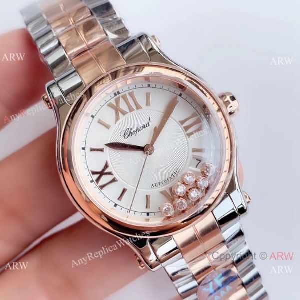 YF Factory Replica Chopard HAPPY SPORT Ladies Watch Two Tone Rose Gold YF Factory Replica Chopard HAPPY SPORT Ladies Watch Two Tone Rose Gold