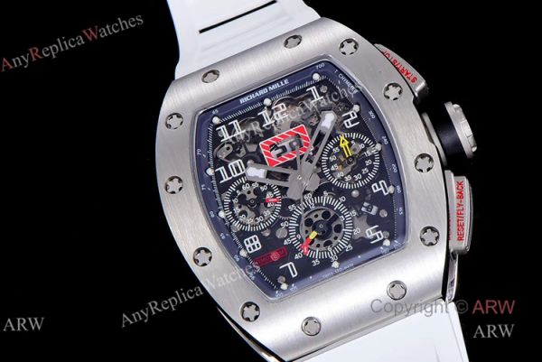 KV Factory Richard Mille RM 011 White Rubber Band Replica Watches For Men KV Factory Richard Mille RM 011 White Rubber Band Replica Watches For Men