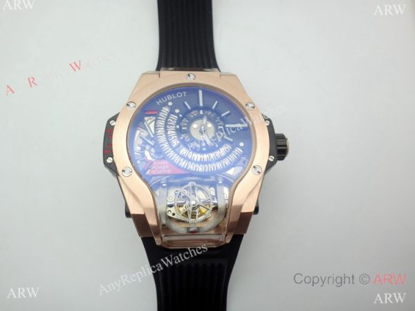 AAA Replica Hublot MP-09 Tourbillon Bi-Axis 49mm Watch Rose Gold Quartz Movement AAA Replica Hublot MP-09 Tourbillon Bi-Axis 49mm Watch Rose Gold Quartz Movement