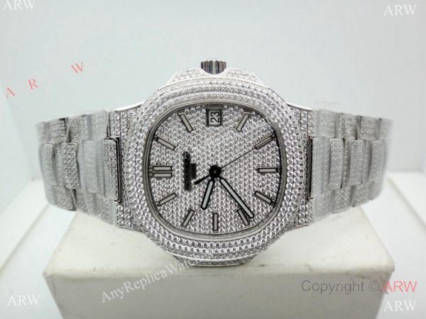 Best Replica Iced Out Patek Philippe Nautilus Men Watch Swiss Grade 1 Best Replica Iced Out Patek Philippe Nautilus Men Watch Swiss Grade 1