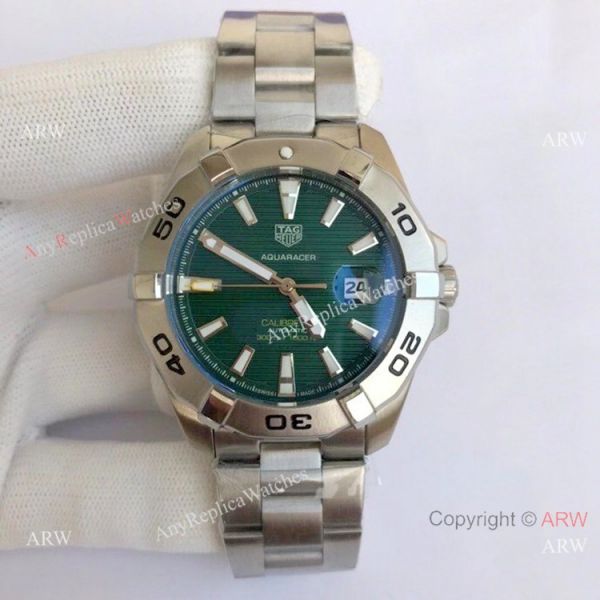 Wholesale Copy Tag Heuer Aquaracer Calibre 5 Watch Silver and White Wholesale Copy Tag Heuer Aquaracer Calibre 5 Watch Silver and White