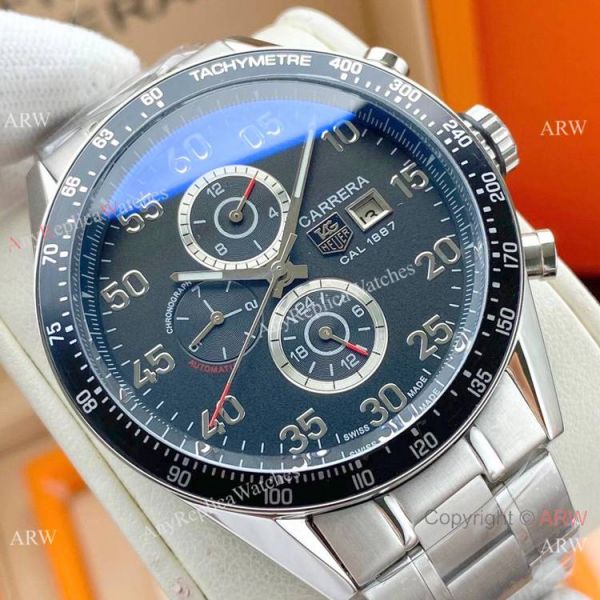 Copy Tag Heuer Carrera Cal 1887 Watch Stainless Steel White Face Copy Tag Heuer Carrera Cal 1887 Watch Stainless Steel White Face