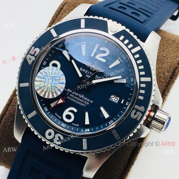 2021 New! TF Factory Breitling Superocean 44 Automatic Watch Blue Rubber Strap 2021 New! TF Factory Breitling Superocean 44 Automatic Watch Blue Rubber Strap