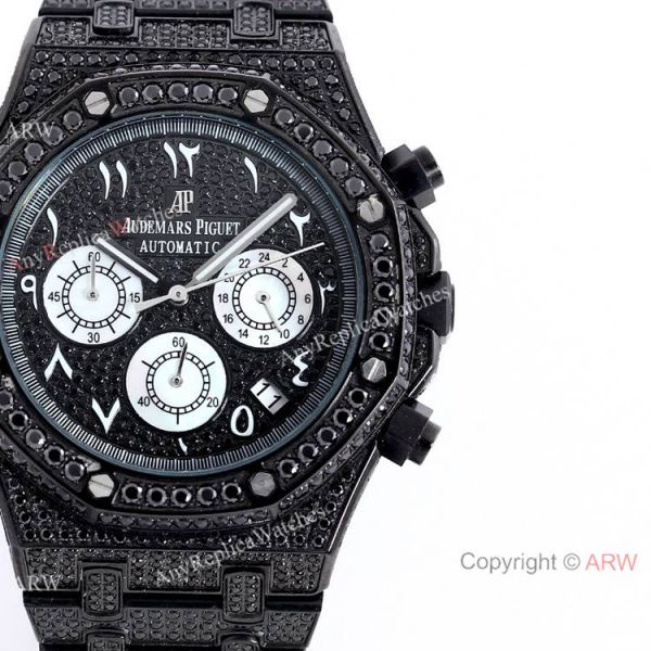 Solid Black Audemars Piguet Ice Royal Oak Replica Watch 15400 Solid Black Audemars Piguet Ice Royal Oak Replica Watch 15400