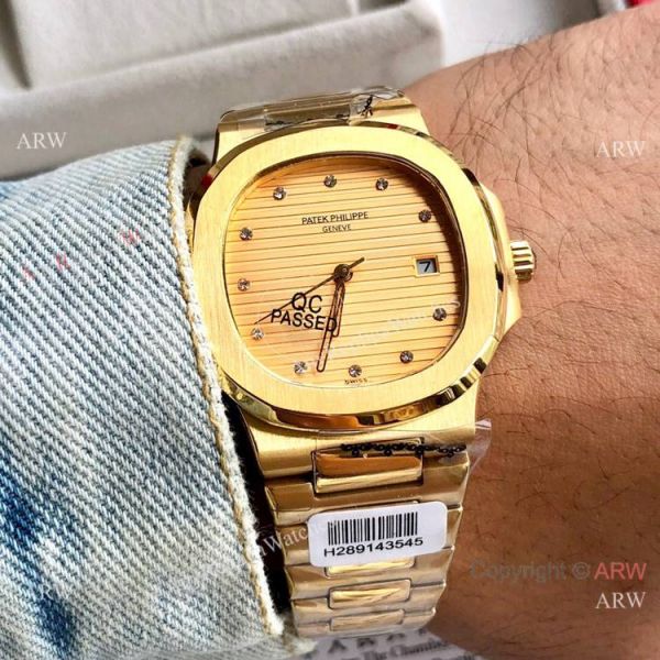 Yellow Gold Patek Philippe Nautilus Copy Watch Men Size Yellow Gold Patek Philippe Nautilus Copy Watch Men Size