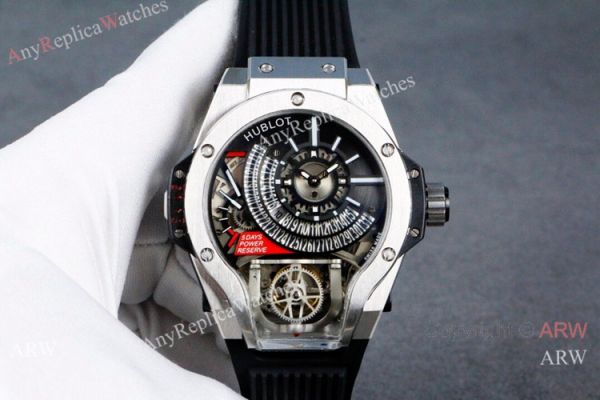 Swiss Quality Hublot Tourbillon Skeleton MP-09 Tourbillon Bi-Axis Silver Watches Swiss Quality Hublot Tourbillon Skeleton MP-09 Tourbillon Bi-Axis Silver Watches