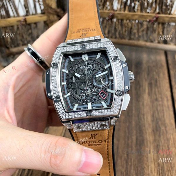 Hublot MP-06 Senna Copy Waches SS Diamond Case Black Dial Hublot MP-06 Senna Copy Waches SS Diamond Case Black Dial