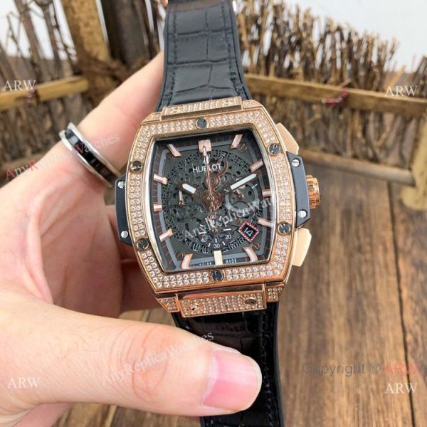 Hublot MP-06 Senna Replica Waches Rose Gold Diamond Case Hublot MP-06 Senna Replica Waches Rose Gold Diamond Case
