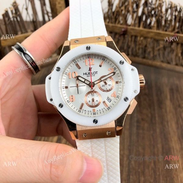Copy Hublot Big Bang Evolution 44mm Watches Rose Gold Ceramic Bezel Copy Hublot Big Bang Evolution 44mm Watches Rose Gold Ceramic Bezel