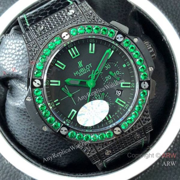 Swiss 7750 Hublot Big Bang Ice Bang Replica Watch Green Diamond Bezel Swiss 7750 Hublot Big Bang Ice Bang Replica Watch Green Diamond Bezel
