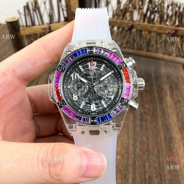 Hublot Big Bang Unico Chronograph Replica Rainbow Bezel Hublot Transparent Watch Hublot Big Bang Unico Chronograph Replica Rainbow Bezel Hublot Transparent Watch