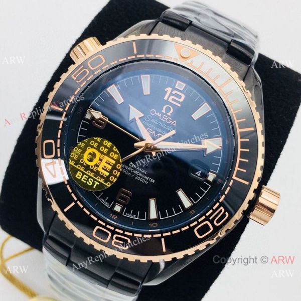 Swiss Grade Omega Planet Ocean Deep Black 600m Rose Gold Bezel Watch OE Factory Swiss Grade Omega Planet Ocean Deep Black 600m Rose Gold Bezel Watch OE Factory
