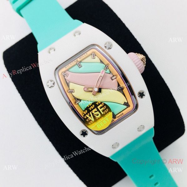 VS Factory Richard Mille AAA RM 07-03 Marshmallow BonBon Watch Green Rubber Strap VS Factory Richard Mille AAA RM 07-03 Marshmallow BonBon Watch Green Rubber Strap