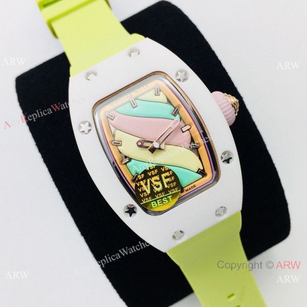 VS Factory Swiss Richard Mille RM07-03 BonBon Watch Ceramic Green Rubber Strap VS Factory Swiss Richard Mille RM07-03 BonBon Watch Ceramic Green Rubber Strap