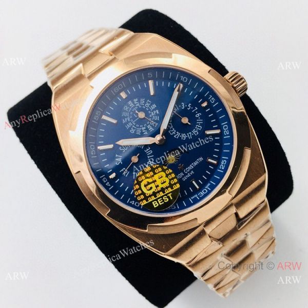 GB Factory Vacheron Constantin Overseas Perpetual Calendar Cal 1120QP Watch Rose Gold Blue Dial GB Factory Vacheron Constantin Overseas Perpetual Calendar Cal 1120QP Watch Rose Gold Blue Dial